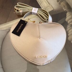 Bebe Ivory Heart Crossbody Bag